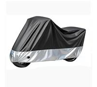 Waterproof Motorcycle Cover for Royal Enfield Interceptor 650 Bear Edition, 210D Oxford Heavy Duty Outdoor Cover with Aluminum Lock Hole and Windproof Buckle,Black-Silver-XXXXL