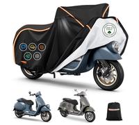 Waterproof Motorcycle Cover for Vespa GTV,Vespa GTS (300cc HPE, Super 300cc HPE, Super Sport 300cc HPE, Super TECH 300cc HPE), Outdoor 420D Bike Cover Windproof Heavy Duty Waterproof Protection