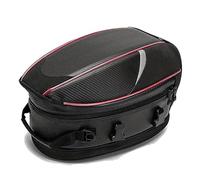 Waterproof Motorcycle Saddle Bag for Suzuki Lets 2012-2018, Motorcycle Tail Bag Hard Shell, Motorcycle Rear Seat Bag Luggage Saddle Bags,A REDLINE