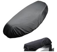 Waterproof Motorcycle Seat Cover 60x92cm Oxford Fabric(Black 600D PVC) | 210D-600D oxford cloth, rain resistant, fits most bikes, easy strap install, black finish
