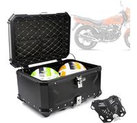 Waterproof Motorcycle Top Case, Aluminum Rear Bag for Helmet Storage, Universal Fit for Scooters, Motorcycles, Mopeds & Quads