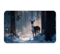 Waterproof Mouse Pad Deer in The Morning Winter Office Mousepad Keyboard Pad 25x30cm for Work,Computer,Game