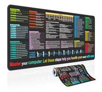 Waterproof Mouse pad-Excel Cheat Sheet Desk pad-Large XL Mouse pad Gaming|Desk mat for Keyboard and Mouse|Computer mat with excel Shortcuts