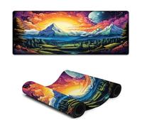 Waterproof Mousepad Colorful Landscape Under The Planet Computer Keyboard Mouse Mat 30x80cm Keyboard Pad with Non-slip Base for Home Office Computer Laptop