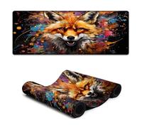 Waterproof Mousepad Colorful Psychedelic Graffiti Fox Art Extra Large Mouse Mat 30x80cm Keyboard Pad with Non Slip Base for Home Office Computer Laptop