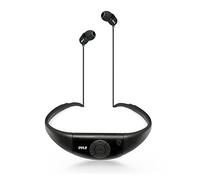Waterproof MP3 Music Player Headphones - Marine Grade IPX8 Waterproof Rating w/ Built-in Rechargeable Battery, 8GB Memory & FM Radio, Charges Via USB Port, LED Indicator Lights - PyleSport PSWP8BK
