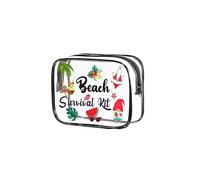 Waterproof Multifunctional Portable Travel Makeup Bag Wet and Dry Separation Toiletry Bag Toiletry Bag with Zippers Cosmetic Clear Makeup Bag for Women and Men (Beach Pattern)