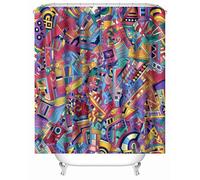 Waterproof Mushroom Shower Curtain 180x200 cm, Large Shower Curtain with Hooks, Mould Proof, Anti-Mould for Wet Room, Outdoor Garden, and Bathroom Use