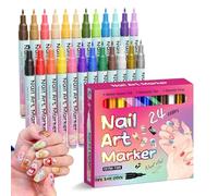Waterproof Nail Art Pen, 12 Colors Nail Art Pens Set for Gel Nails, 0.02in Fine Tip Design, DIY Markers Drawing Painting Liner Pen, Acrylic Paint Pens Quickly Dry Nails DIY Decoration(12+24pcs)
