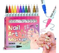 Waterproof Nail Art Pen,MagiartWaterproof Nail Art Pen,12 Colors NailArt Pens Set,2026 New N-ail Marker,W-aterproof and Quick-drying N-ail for DIY Nails A-rt Design,Portable NailArt Tools for Salon