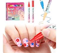 Waterproof Nail Art Pens, 12&24 Colors Nail Art Accessories, 2026 Fine Tip Nail ArtS, DIY Quick-Drying Nail Art Accessories, For Polishing Dotting Painting Liner (12 Colors)