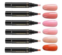 Waterproof Nail Pens Polish, 6 Colors Nail Varnish Pens, No UVGel Nails Polish Crafts Pen, Long Lasting & Quickly Removable, For Going Out, Travelling, Sports, Dating