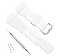 Waterproof Natural Resin Replacement Watch Band for Casio Women's BA-111 BA-110 BA-112 BA-120 BA-125 Baby-G Analog-Digital (White)