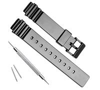 Waterproof Natural Resin Replacement Watch Band for Casio Women's LRW200H (Black)