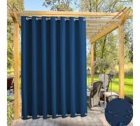 Waterproof Navy Blue Outdoor Curtain - Thermal Insulated Blackout Panel with Grommets, Sun Blocking for Patio & Garden, 1 Panel W120'' x H72''