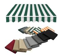 Waterproof ning Fabric Replacement for Retractable nings UV Protect Polyester Fits 2.0m to 5.0s White and Green 500x200 cm