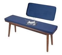 Waterproof Non-Slip Bench Cushion Cover 5cm Thick Outdoor Seat Pad Replacement with Zipper Polyester Garden Bench Cushion Blue 100x50x5cm