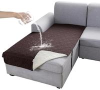 Waterproof Non-Slip Corner Sofa Covers for Left Chaise Lounge Pet-Friendly Sectional Couch Slipcovers 1 Piece Chocolate Color Perfect for Dog Owners