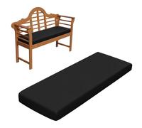 Waterproof Non Slip Outdoor Bench Cushion 5cm Thick Garden Seat Pad 125x45cm Black Chair Cushion for Patio ill Comfortable Seating Solution