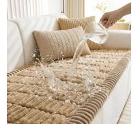 Waterproof Non-Slip Sofa Covers for 2/3/4 Seaters Super Soft Thick Corduroy Couch Protectors Pet & Kid Friendly Coffee Color 70x180cm