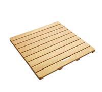 Waterproof Non Slip Solid Bamboo Shower Mat Natural Wooden Bath Mat with Non Slip Feet for Kitchen Bedroom Bathtub Toilet Doormat and Pet Mat,A-50x50cm