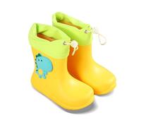 Waterproof Non-Slip Unisex Children Wellies Wellington Rubber Rain Shoes Outdoors Boots - Toddler & Children’s Shoes，Dinosaur Rain Boots with Pull On Drawstring Closure for Kids Boy and Girl