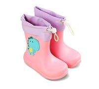 Waterproof Non-Slip Unisex Children Wellies Wellington Rubber Rain Shoes Outdoors Boots - Toddler & Children’s Shoes，Dinosaur Rain Boots with Pull On Drawstring Closure for Kids Boy and Girl
