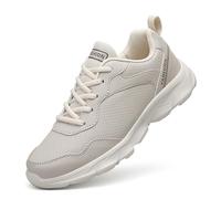 Waterproof Non Slip Work Shoes, Oil-Proof Walking Shoes, Comfort Black Shoes, Lightweight Sneakers for Women (Color : Beige, Size : 4 UK)