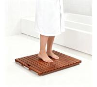 Waterproof NonSlip Wooden Bath Mat 80x120cm Rectangular Shower Mat for Spa & Sauna Ideal for Bathroom Safety Comfort and Style