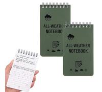 Waterproof Notebook, 2 Pack All Weather Notepads Field Notes Rainproof Field Notes Notebook with Lined Pages All-Weather Memo Pads Military Mini Notebook for Outdoor Home Office, School Use, 5x 3inch