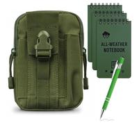 Waterproof Notepad, 5pcs Mini Spiral Notebook & Pen Set with Grid, Waterproof All-Weather Stone Paper Tactical Steno Pads with Pen & Hanging Bag Cover Pocket Notepad for Outdoor Activities Record