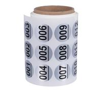 Waterproof Number Stickers Roll 1-500 Pet Round Metallic Labels