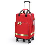 Waterproof Nurse Roller Bag, Emergency Responder Trauma Bag with Wheels, Reflective Strips & Detachable Trolley for Medical Professionals and Students