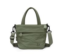 Waterproof Nylon Crossbody Bag Lightweight Multi Zipper Shoulder Purse Casual Top Handle Satchel Handbag for Women, Green, Minimalist