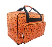 Waterproof Nylon Sewing Machine Tote Bag - Portable Storage Bag w/Pockets & Handle for Most Standard Machines (L,Orange)