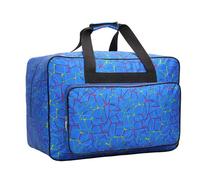 Waterproof Nylon Sewing Machine Tote Bag - Portable Storage Bag w/Pockets & Handle for Most Standard Machines (L,Blue)