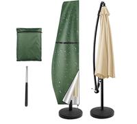 Waterproof Offset Umbrella Cover Protective Garden Canopy with Zipper Patio Umbrella Shield 280x30x81x46cm Green Outdoor Furniture Protector
