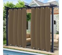 Waterproof Outdoor ain Panel 72"x102" Windproof Blackout ain for Patio Porch Gazebo Light Brown Top & Bottom Grommets Ideal for Privacy & e