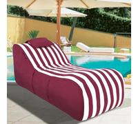 Waterproof Outdoor Bean Bag Chair for Adults Floating Pool Pouf Reusable Swim Lounge for Garden Beach Camping (Red)