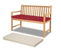 Waterproof Outdoor Bench Cush 110x50cm, 5cm Thick, Non-Slip Seat Pad, Removable Cover, Perfect for Garden, Patio, Swing, Dining Room - White Color