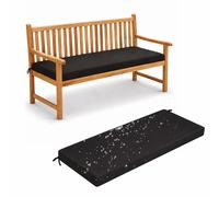 Waterproof Outdoor Bench Cushion 5 cm Thick Non-Slip Removable Washable Seat Pad with Adjustable Tie Straps for Garden Bench Patio Balcony Indoor and Outdoor Seating,black,60x45x5cm