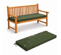 Waterproof Outdoor Bench Cushion 5 cm Thick Non-Slip Removable Washable Seat Pad with Adjustable Tie Straps for Garden Bench Patio Balcony Indoor and Outdoor Seating,army green,90x30x5cm