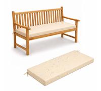 Waterproof Outdoor Bench Cushion 5 cm Thick Non-Slip Removable Washable Seat Pad with Adjustable Tie Straps for Garden Bench Patio Balcony Indoor and Outdoor Seating,off white,100x60x5cm