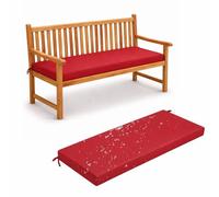 Waterproof Outdoor Bench Cushion 5 cm Thick Non-Slip Removable Washable Seat Pad with Adjustable Tie Straps for Garden Bench Patio Balcony Indoor and Outdoor Seating,red,200x30x5cm