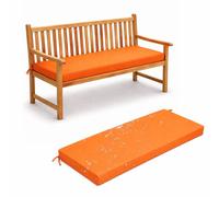 Waterproof Outdoor Bench Cushion 5 cm Thick Non-Slip Removable Washable Seat Pad with Adjustable Tie Straps for Garden Bench Patio Balcony Indoor and Outdoor Seating,orange,110x40x5cm
