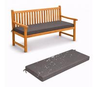 Waterproof Outdoor Bench Cushion 5 cm Thick Non-Slip Removable Washable Seat Pad with Adjustable Tie Straps for Garden Bench Patio Balcony Indoor and Outdoor Seating,A gray,160x40x5cm