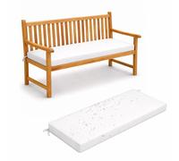 Waterproof Outdoor Bench Cushion 5 cm Thick Non-Slip Removable Washable Seat Pad with Adjustable Tie Straps for Garden Bench Patio Balcony Indoor and Outdoor Seating,White,200x40x5cm