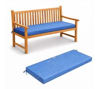 Waterproof Outdoor Bench Cushion 5 cm Thick Non-Slip Removable Washable Seat Pad with Adjustable Tie Straps for Garden Bench Patio Balcony Indoor and Outdoor Seating,sky blue,180x50x5cm