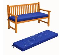 Waterproof Outdoor Bench Cushion 5 cm Thick Non-Slip Removable Washable Seat Pad with Adjustable Tie Straps for Garden Bench Patio Balcony Indoor and Outdoor Seating,dark blue,130x45x5cm