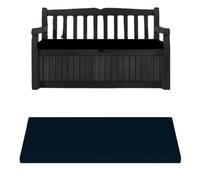 Waterproof outdoor Bench Cushion Seat Pad different sizes to replace Iceni Keter, Eden Storage Box, custom benches & swings.128x50,120x50,100x40,140x45,122x40, 10x47 (Black, 120 x 50 x 6cm)